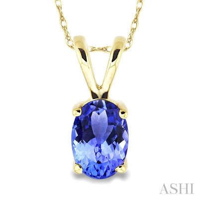Oval Shape Gemstone Solitaire Pendant