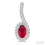 Oval Shape Gemstone & Halo Diamond Earrings