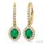 Oval Shape Gemstone & Halo Diamond Earrings