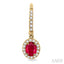 Oval Shape Gemstone & Halo Diamond Earrings