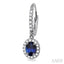 Oval Shape Gemstone & Halo Diamond Earrings