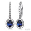 Oval Shape Gemstone & Halo Diamond Earrings