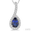 Pear Shape Gemstone & Halo Diamond Pendant