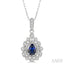 Pear Shape Gemstone & Diamond Pendant