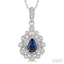 Pear Shape Gemstone & Diamond Pendant