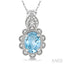 Oval Shape Gemstone & Diamond Pendant