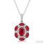 Oval Shape Gemstone & Halo Diamond Pendant