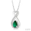 Pear Shape Gemstone & Diamond Pendant