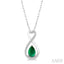 Pear Shape Gemstone & Diamond Pendant