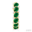 Oval Shape Gemstone & Diamond Hoop Earrings