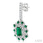 Emerald Shape Gemstone & Halo Diamond Earrings