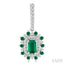 Emerald Shape Gemstone & Halo Diamond Earrings
