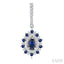 Pear Shape Gemstone & Halo Diamond Earrings