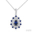 Pear Shape Gemstone & Halo Diamond Pendant