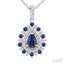 Pear Shape Gemstone & Halo Diamond Pendant