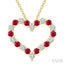 Heart Shape Alternate Gemstone & Diamond Fashion Pendant