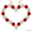 Heart Shape Alternate Gemstone & Diamond Fashion Pendant