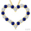 Heart Shape Alternate Gemstone & Diamond Fashion Pendant
