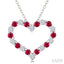 Heart Shape Alternate Gemstone & Diamond Fashion Pendant