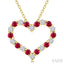 Heart Shape Alternate Gemstone & Diamond Fashion Pendant