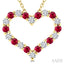 Heart Shape Alternate Gemstone & Diamond Fashion Pendant