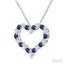 Heart Shape Alternate Gemstone & Diamond Fashion Pendant