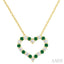 Heart Shape Alternate Gemstone & Diamond Fashion Pendant