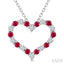 Heart Shape Alternate Gemstone & Diamond Fashion Pendant