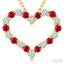 Heart Shape Alternate Gemstone & Diamond Fashion Pendant