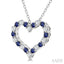 Heart Shape Alternate Gemstone & Diamond Fashion Pendant
