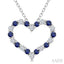 Heart Shape Alternate Gemstone & Diamond Fashion Pendant