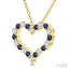 Heart Shape Alternate Gemstone & Diamond Fashion Pendant