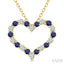 Heart Shape Alternate Gemstone & Diamond Fashion Pendant