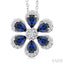 Blossom Pear Shape Gemstone & Diamond Pendant