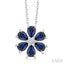 Blossom Pear Shape Gemstone & Diamond Pendant