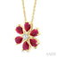 Blossom Pear Shape Gemstone & Diamond Pendant