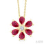 Blossom Pear Shape Gemstone & Diamond Pendant