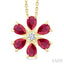 Blossom Pear Shape Gemstone & Diamond Pendant