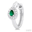 Pear Shape Gemstone & Petite Halo Diamond Huggie Fashion Earrings