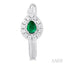 Pear Shape Gemstone & Petite Halo Diamond Huggie Fashion Earrings