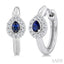 Pear Shape Gemstone & Petite Halo Diamond Huggie Fashion Earrings