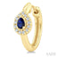 Pear Shape Gemstone & Petite Halo Diamond Huggie Fashion Earrings