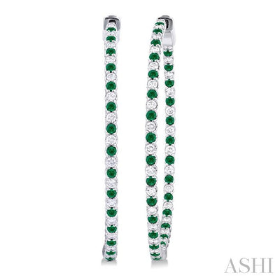 Inside-Out Alternate Gemstone & Diamond Hoop Earrings