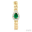Pear Shape Curb & Cuban Gemstone & Halo Diamond Fashion Hoop Earrings