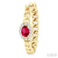 Oval Shape Curb & Cuban Gemstone & Halo Diamond Fashion Hoop Earrings