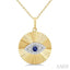 Fluted Evil Eye Gemstone & Diamond Fashion Pendant