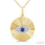 Fluted Evil Eye Gemstone & Diamond Fashion Pendant