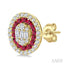 Oval Shape Gemstone & Diamond Fusion Earrings