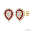 Pear Shape Gemstone & Diamond Fusion Earrings