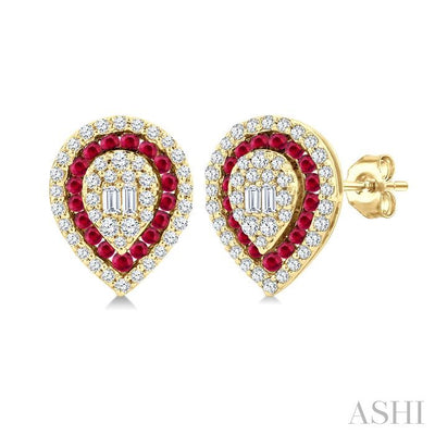 Pear Shape Gemstone & Diamond Fusion Earrings